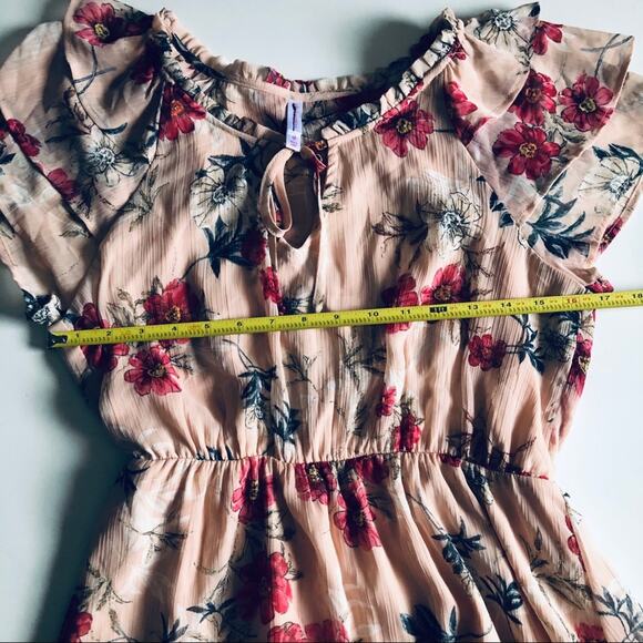 NEW Xhilaration Women's M Floral Pink Flowy Dress Chiffon Spring - Picture 12 of 12